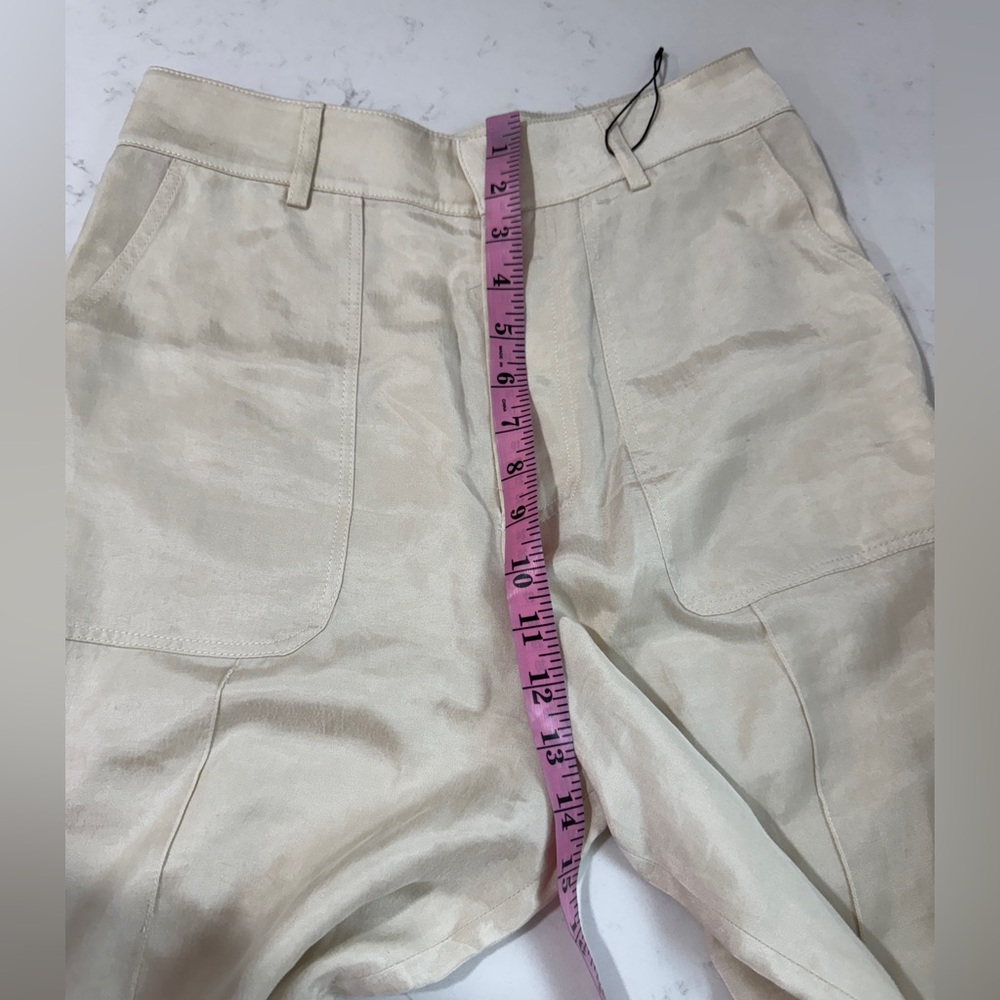 Zara 100% Lyocell Cream Wide-Leg Pants - Picture 10 of 13